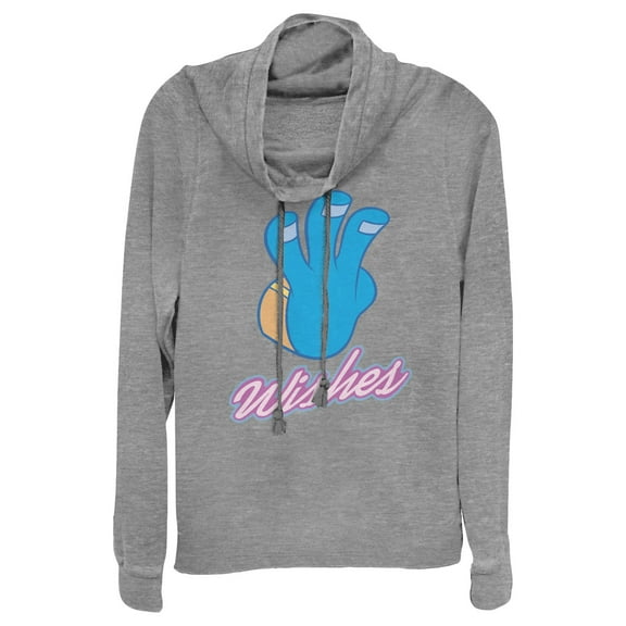 Junior's Ralph Breaks the Internet Comfy Jasmine  Cowl Neck Sweatshirt Gray Heather 3X Large