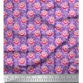 thumbnail image 1 of Soimoi Poly Georgette Tissu Stripe & Rose Imprimé Floral Tissu par Yard 42 Pouces de Large, 1 of 3