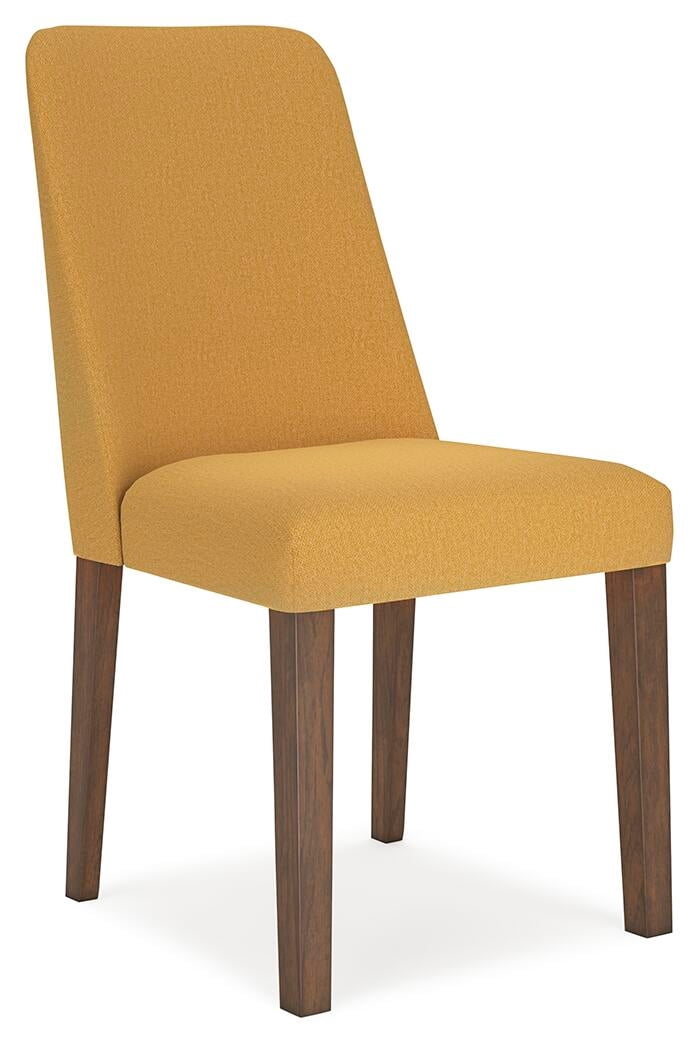 Signature Design by Ashley Lyncott Dining Room Upholstered Side Chair with Foam Cushion, Set of 2, Yellow