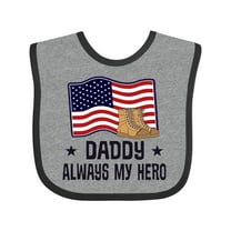 Inktastic Military Daddy Always my Hero Boys or Girls Baby Bib