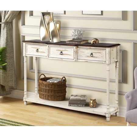 Segmart Console Table With Drawers And Bottom Shelf 52 X 11 5
