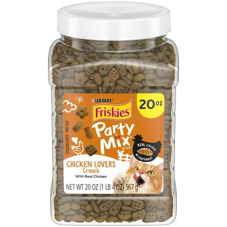 UPC: 0050000963027 | Friskies Cat Treats Party Mix Chicken Lovers Crunch 20 oz. Canister