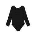 thumbnail image 2 of HULIJA Kids Girls 2Pcs Chiffon Ballet Dance Dress Long Sleeve Gymnastics Leotard with Wrap Skirt Set Black 7-8, 2 of 6