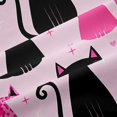 thumbnail image 5 of Manfei Cute Cat Blackout Curtains Set of 2 (52x84 Each), Cartoon Kitten Lover Curtain, Hot Pink, 5 of 6