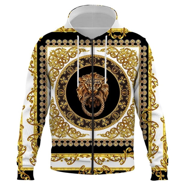 Sudadera con capucha de marca de moda para hombre y mujer, lujosa sudadera con capucha de cadena de hierro con estampado 3D por todas partes, estilo hip hop, informal, ropa de calle, ropa para hombre