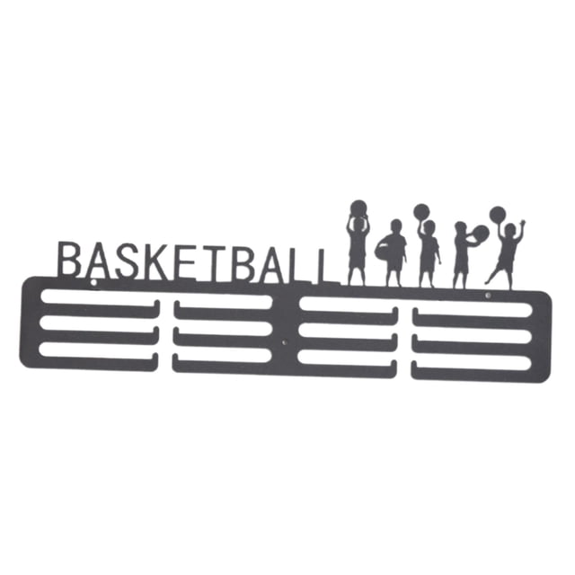 Colgador de exhibición de medallas, organizador de pared, estante de hierro negro resistente, estante de exhibición de medallas deportivas, soporte Baloncesto juvenil