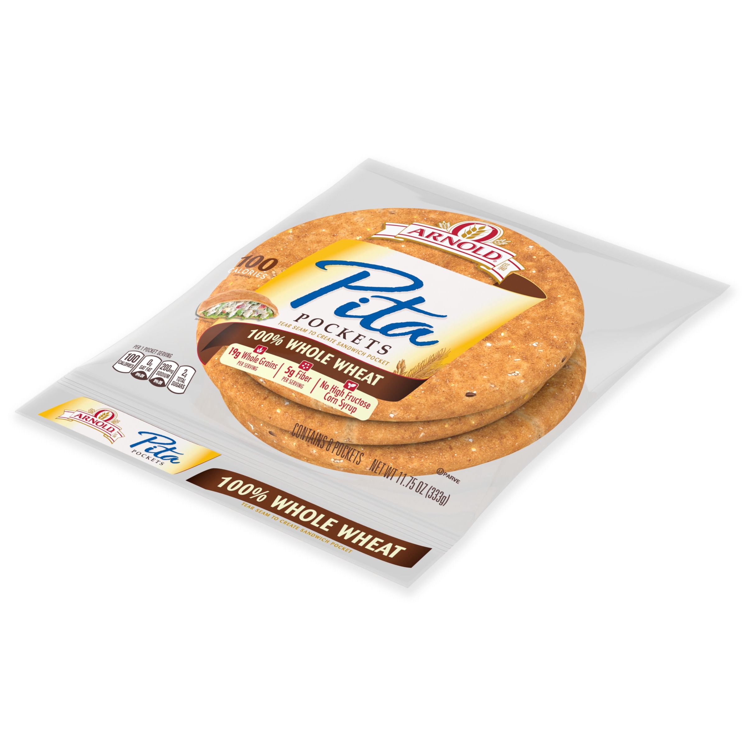 Arnold 100% Whole Wheat Pita Pocket Thins, 8 count, 11.75 oz