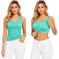 thumbnail image 3 of LIZUOJUN Under $8 Tank Tops for Women Built-in Bra Racerback Slim-Fit Camisole Sleeveless Casual Basic Tight T Shirts Trendy Workout Tops Athletic Running Gym Yoga Tops, Green, Camisole, XXXXL, 3 of 8