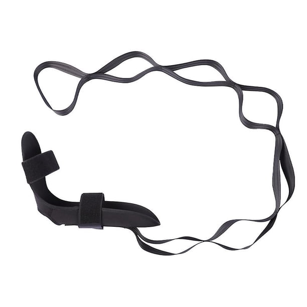 Correa elástica negra de 145 cm para yoga y rehabilitación con hebillas, cinturón de estiramiento de ligamentos, banda de flexibilidad para pies, banda para tobillos para fisioterapia, yoga, pilates,