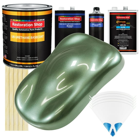 Fern Green Metallic SLOW 1 Gallon Auto Car Paint Kit URETHANE BASECOAT Clearcoat