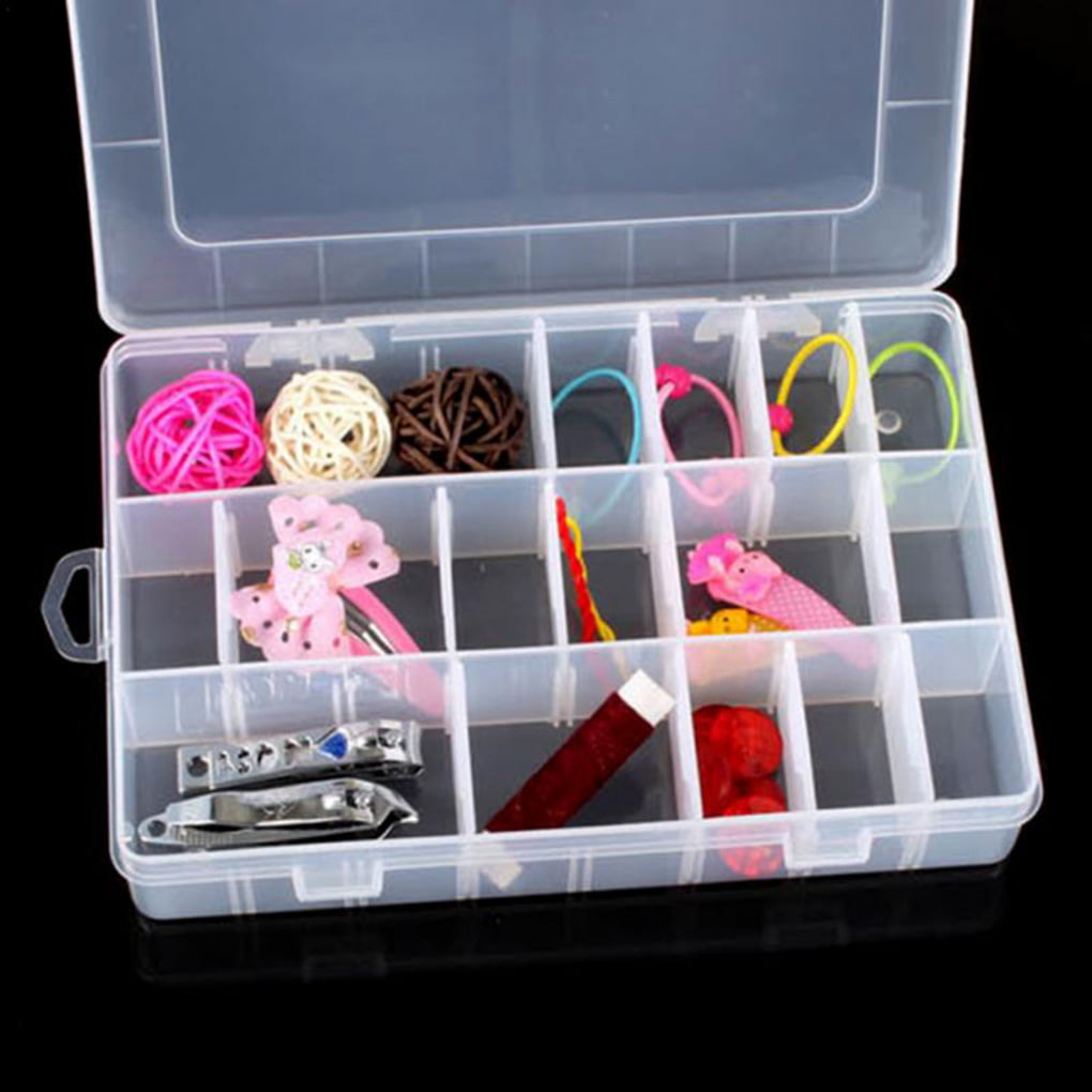  UTENEW 2 Pack Plastic Clear Jewelry Boxes Organizers with  Dividers, 6-Grids Storage Containers : Arts, Crafts & Sewing