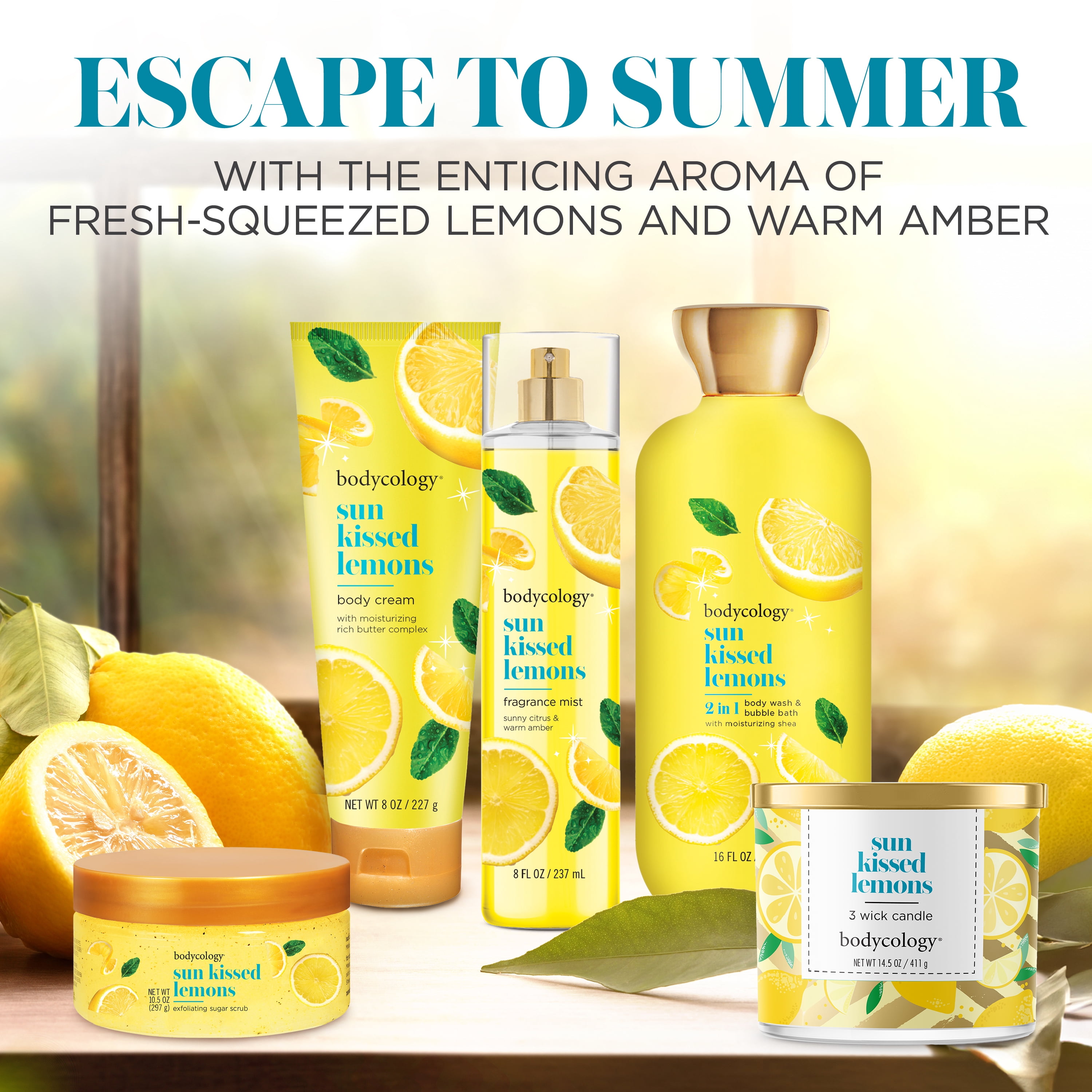 Bodycology Fragrance Body Mist, Sun Kissed Lemons, 8 fl oz