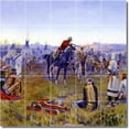 thumbnail image 1 of Ceramic Tile Mural-Frederic Remington Western Floor Tile Mural 14. 21.25" w x 21.25" h using (25) 4.25 x 4.25 ceramic tiles, 1 of 3