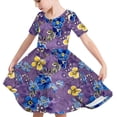 thumbnail image 6 of SGFCWSX Girls Short Sleeve Midi Dress Teens Crewneck Print Casual Flowy A-Line Dress for Spring Summer Beach Wear Multicolor Size 13-14 Years, 6 of 8