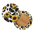 thumbnail image 7 of SEANATIVE Sunflower Cow Print Round Stool Covers Set of 2 Pack Stool Cushion Round Padded Size M Removable Bar Stool Seat Covers Decor Elastic Circle Stool Cover, 7 of 7