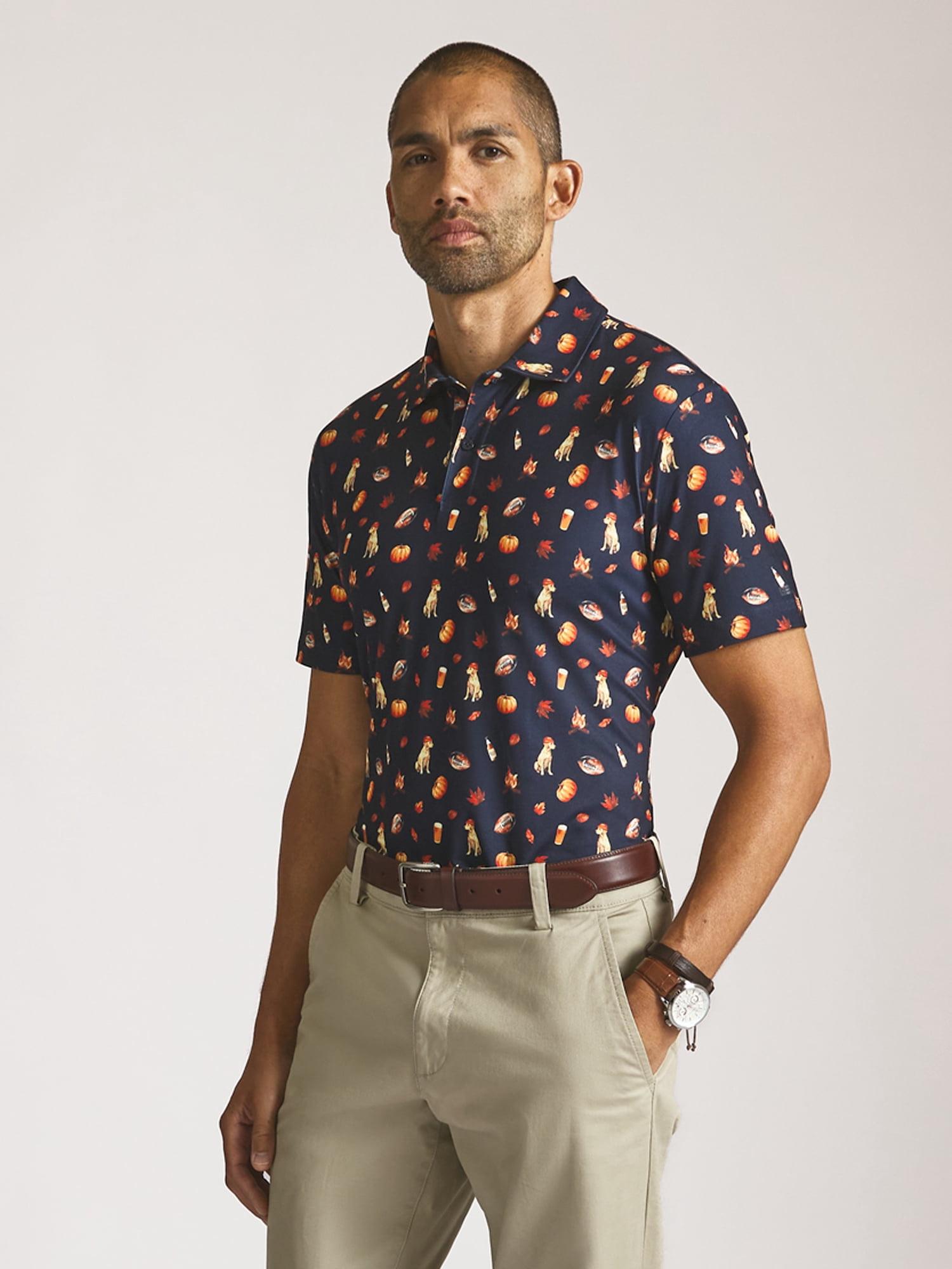 Chaps Men’s and Big Men’s Everyday Performance Printed Polo, Sizes S–2XL