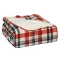 thumbnail image 2 of Legacy Decor Sherpa Red, Navy Blue, Taupe and Cream Color Plaid Design Throw Blanket, 2 of 2