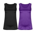 thumbnail image 2 of Jalioing 2 Pack Satin Tank Tops for Women Casual Comfy Sleeveless Silk Tee Scoop Neck Fashion Summer Shirts, 2 of 6