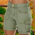 thumbnail image 2 of Akiihool Work Shorts Women Button Down Comfortable Casual Shorts with Pockets for Women, Green Size XXL, 2 of 7