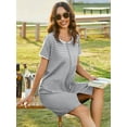 thumbnail image 3 of Avidlove Women Zipper Front Robes Short Sleeve House Coat Zip Up Short Loungewear Dress with Pockets Nightgown Sleepwear Bathrobes, 3 of 6