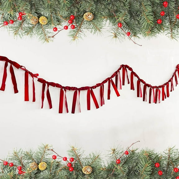 Elegant Velvet Bow Tie Streamer Banner for Wedding Party and Holiday Celebration Decorations