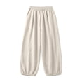 thumbnail image 2 of StSilkitty Womens Cotton Sweatpants Summer High Waist Elastic Drawstring Joggers Lightweight Soft Tapered Trousers, 2 of 4