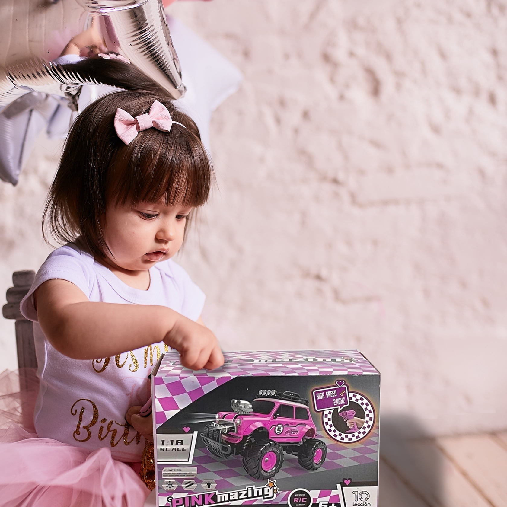 10Leccion Remote Control Car for Girls, Pink RC Cars Toys for Daughters with Two Rechargeable Batteries