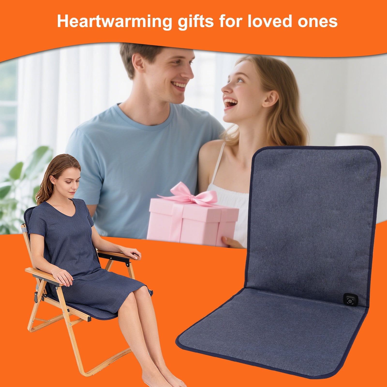 Jubipavy Seat Cushion Multifunctional Heating Pad Blue Seat Cushion Warmer Office Winter Warmth