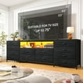 thumbnail image 6 of EnHomee 63" Long Dresser TV Stand for 65 70 75 Inch LED TV Stand Dresser for Bedroom with Power Outlets&12 Fabric Drawers,Black, 6 of 8