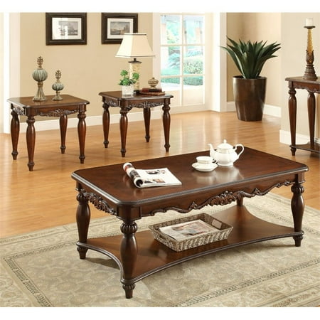 Kingfisher Lane 3 Piece Coffee Table Set in Cherry ...