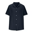 thumbnail image 4 of Dvkptbk Men Casual Turn-down Collar Short Sleeve Button Closure Shirt Tops Blouse, 4 of 6