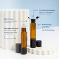 thumbnail image 2 of Refillable Roller Bottle - 6 Pack, 10ml/0.33 floz), Easy Fill & Refill, Roller, Dropper & Refill Utility, Amber & Black, 2 of 10