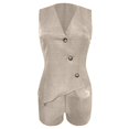 thumbnail image 6 of Short Sets for Women Sleeveless V Neck Button Vest and Shorts 2 Piece Matching Set Business Casual Blazers Work Sets, 6 of 7