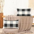 thumbnail image 6 of Black and White Lumbar Plaid Pillow Covers 12x20 Set of 2 Black Buffalo Check Pillow Covers 12 x 20 Outdoor Farmhouse Lumbar Throw Pillows for Couch, Sofa and Patio, 6 of 7