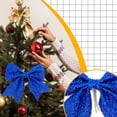thumbnail image 5 of Kezqiaxn Christmas Tree Decorations Clearance, Christmas Bows Outdoor Decorations, Velvet Wreath Bow with Glitter for Xmas Tree Topper Home Front Door Decor Blue, 5 of 6