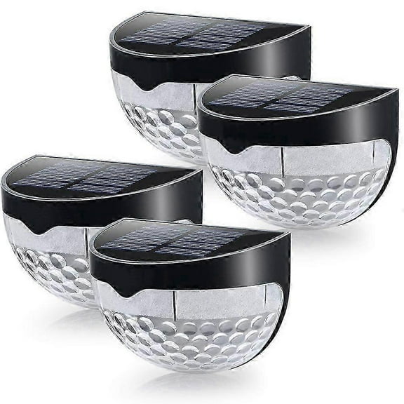 Solar fence light, semi-circular design, wall mounted decorative deck light, black