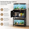 thumbnail image 5 of 5-10 Gallon Fish Tank Stand, Metal Double Aquarium Stand with Cabinet for Fish Tank Accessories Storage, Heavy Duty 20.5" L* 11.02" W Tabletop, 500LBS Capacity Black, 5 of 8