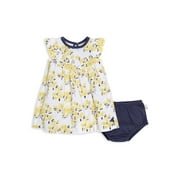 Watercolor Tulips Dress & Diaper Cover Set