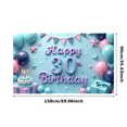thumbnail image 3 of Yatrandify Decorative Design Happy 30th Birthday Party Backdrop Balloon Decoration Cake Decoration Celebration Banner for Birthday Party Indoor Decoration Photo Shoot, 3 of 8