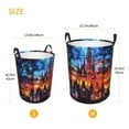 thumbnail image 3 of Gukieu Magical Stained Glass Castle Print Round Dirty Clothes Bag, Waterproof Standing Home Bathroom Storage Basket Car Trunk Storage Bag-Small, 3 of 6