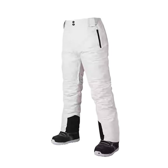 Hxshgdsn Mens Ski Pants Windbreak Water Resistant Thickened Warm Sweatpants For Snowboarding White S