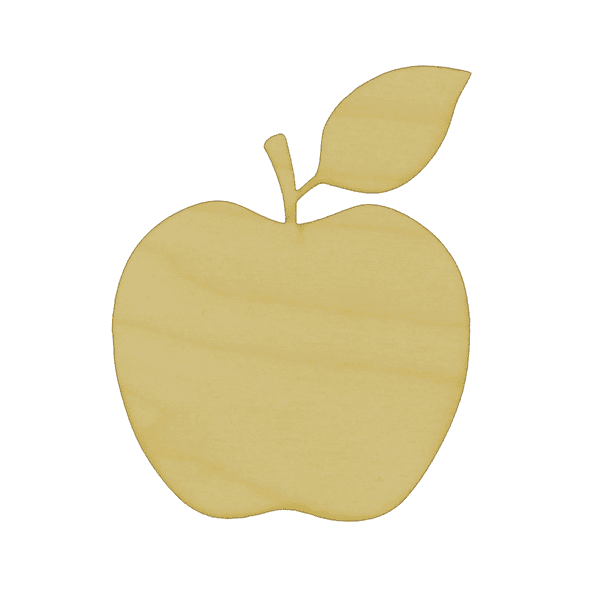 Unfinished Apple Wood Cutout (1/8” Thickness, Small 4