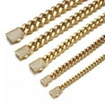 thumbnail image 3 of New Hot 6-14mm CZ Miami Cuban Link Chain Necklace Stainless Steel for Men Women, 3 of 9