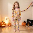 thumbnail image 2 of Gerichy Halloween Graphic Pajamas for Girls Boys Long Sleeve Crew Neck Blouses and Pants Pajama Set 2 Piece Kids Cute Everyday Sleepwear 2T-9T, 2 of 7