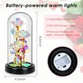 thumbnail image 5 of Oziral Forever Rose in Glass Dome with LED Light Colorful White Roses Artificial Flowers Gifts for Her Valentines Day Mothers Day Christmas Birthday, 5 of 9
