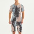 thumbnail image 4 of Vedolay Short Sets Men 2 Piece Outfit Men's Hawaiian Shirt and Short, 2 Piece Vacation Short Sleeve Shirt and Short Suits,Gray XXL, 4 of 4
