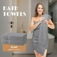 thumbnail image 2 of White Classic Light Gray Bath Towel Set of 6 - 100% Cotton Highly Absorbent Towels for Bathroom, 2 Luxury Bath Towels 650GSM, 2 Hand Towels, 2 Washcloths, 2 of 7