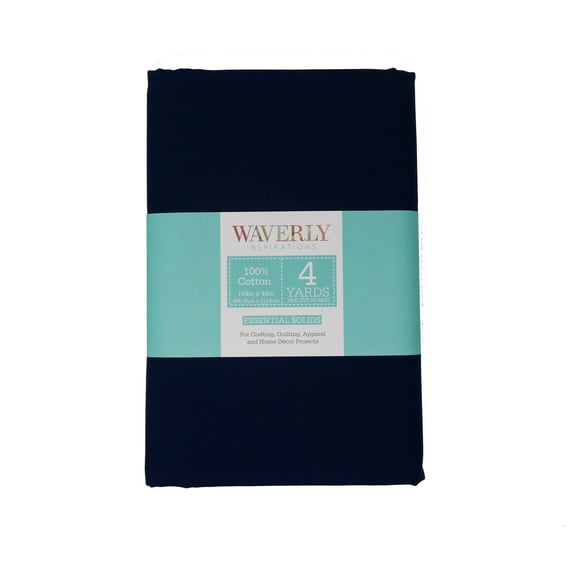 Waverly Inspirations 4 Yard Cut 100% Cotton Solids Fabric, Ink, 44" Wide for Quilting & Sewing