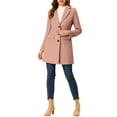 thumbnail image 2 of Abrigo de mujer INSPIRE CHIC de color sólido con solapa de muesca y un solo botón, abrigo de invierno en rosa polvo, talla XL, 2 of 7