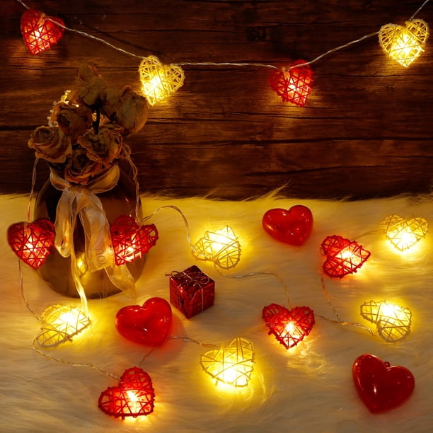 Cadena de luces Happy Trees para San Valentín, 3 m, 20 LED